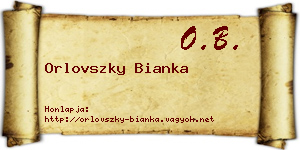 Orlovszky Bianka névjegykártya